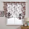 Curtain NAPEARL 1 PC Short Roman Jacquard Valance Home Decoration Geometric Design Red Yellow Brown Gray Blue Ready Made