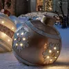 Feestdecoratie buiten kerstbal versierd gemaakt pvc gigant geen licht grote ballen boomdecoraties speelgoed 60 cm opblaasbaar