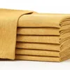 Serviette de table serviettes avec passepoil jaune plaine Restaurant napperons tissu de luxe à la main coton lin fête de mariage