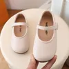 Flat Shoes Girls Leather Toddler 2022 Spring Autumn Baby Solid Color Simple Retro Princess Dress Children Non-slip Soft Flats