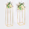 Party Decoration 5pcs Wedding Arch Gold-Plated Geometric Flower Stand Home Shiny Metal Iron Rectangle Square Frame Backdrop