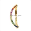 Anéis de cluster Ringos de cluster Aberto Ajustado Carta inicial Design feminino Jóias de moda colorf cz ring alfabeto pavimentado Gold Rainbowclus Dh7iz