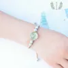 Never Wither Braccialetti stellati Bracciale con fiori secchi Studentessa Fidanzate Coppia Braccialetto di cristallo con fiori di pesco