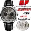 GF V2 Premier B01 Montre Homme A7750 Chronographe Automatique gffAB0118221B1P1 Cadran Gris Boîtier Acier Inoxydable Bracelet Cuir Super Edition éternité Chronomètre Montres