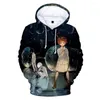 Sudaderas con Capucha para Hombre Novedad Divertida The Promised Neverland Sudaderas con Estampado 3D Sudadera de Manga Larga para niños/niñas Jerséis Informales de Anime Tops