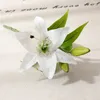 Decorative Flowers 5pcs/lot PVC Real Touch Silk Lily 3 Heads Artificial Flower For Home Decoration Wedding Decor Stage Props Fake Bouquet