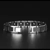 Poliertes Wolfram -Stahlarmband Männer039s Armband Schwarz Germanium Magnet Gesundheitsgeschenk für Freund7956411