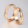 حلقات الكتلة Rings Rings 1pcs 4mm بسيطة سلسة للنساء الرجال 585 Rose Gold Antiallergy زوجين زفاف ذا مجوهرات فاخرة DHJ9X