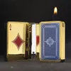 Cartas de baralho de metal Jet Lighter incomum Torch Turbo Butane Gas Lighters Criativo à prova de vento ao ar livre Brinquedos engraçados para homens