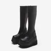 Women Boots American 43 Gothic Gothic Rycerz motocyklowy poniżej kolana