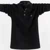 Polo's van heren katoenen poloshirt zakelijk casual t-shirt lange mouw ronde nek grote 5xl 6xl herfst