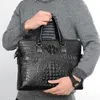 Briefcases 2022 Luxury Alligator Cow Genuine Real Leather Business Men's Briefcase Male Shoulder Bag Men Messenger Laptop Computer