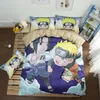 Zestawy pościeli Anime 3PCS Postacie Zestaw wzoru kołdry kołdry z poduszką z poduszką podwójną front dla dzieci łóżko pojedyncze
