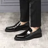 Dres Shoe Misalwa Casual Men loafer Platform tjock sula lack läder brittisk daglig sko slip på mitt häl lyft 220723