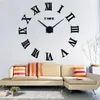Relógios de parede relógio diy relógio 3d decoração de casa grande espelho romano moda moderna quartzo de arte sala de estar 221031