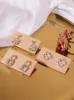 Jewelry Pouches 2 Pcs Solid Wood Vintage Brief Earrings Display Holder Card Stand