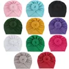 Nouveau-né enfant en bas âge enfants bébé garçons filles Turban coton bonnet chapeau hiver chaud doux casquette solide noeud Wrap enfants accessoires