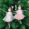 Kerstdecoraties boom ornament Exquisite Net garen pluche ballerina meisje poppen hanger Jaar 2022 decoratie nobel