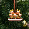 Décorations de Noël Pendentif de décoration d'arbre peut écrire à la main DIY Nom Salutations Mignon Santa Elk Ornement Suspendu Année 2022 Cadeau