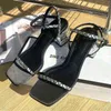 Tjock High Heel Thin Belt Sandals for Women Spring Summer New Designed Metallic Luster Crystal Sequins Decoration Shoes 220711