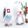 Christmas Doctor Nurse Gnome Plush Ornaments Swedish Santa Xmas Tree Decor Holiday Home Party Decoration