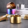 430 Stainless Steel Ashtray High Windproof Titanium Plating Cone Car Ashtray Laser Cigarette Ashtrays Gift Customized