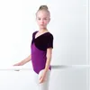 Scenkläder kort/långärmad balettgymnastik Leotards tjej varm bodysuit dans ballerina kläder barn barn unitard danskläder
