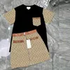 ツーピースドレスデザイナーレターレディースTシャツスカートセット夏のカジュアルルーズTシャツファッションブランド女性用TUT7