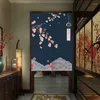 Curtain Japanese Door Printed Partition Kitchen Doorway Decorative Drapes Cafe Restaurant Decor Washable Entrance Half-Curtain