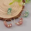 Hoopörhängen smycken Strawberry Crystal Green Natural Stone Barock Freshwater Pearl For Women Gift Fashion 2023