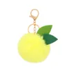 Solid Color Fur Ball Keychain Leaf Plush Keychain Pendant Bag Decorative keyring Gift Key Chain