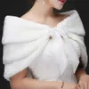 Ivory Faux Fur Ribbon Tie Shawls Sleeveless Wrap and Shrug for Evening Dress Autumn/Winter Stoles Warm Capelet for Ladies