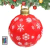 Décoration de fête Boule de Noël gonflable Lumière 60 cm Grand PVC décoratif avec fournitures de vacances à distance pour