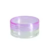 Bottiglie riutilizzabili 3-5g Vaso di plastica cosmetica trasparente Contenitore di stoccaggio per crema per trucco con perline per nail art