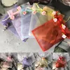 Confezione regalo 10 pezzi Sacchetti di organza 3D Fiore Con coulisse Sacchetto di caramelle Festa di nozze Goodie Imballaggio Piccoli sacchetti Pacchetto di gioielli