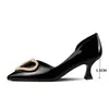Scarpe eleganti PXELENA 2022 Perle di marca a forma di cuore in vera pelle da donna Plus Size 34-43 Office Lady Date Pumps Gattino Tacchi