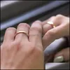 حلقات الكتلة Rings Rings 1pcs 4mm بسيطة سلسة للنساء الرجال 585 Rose Gold Antiallergy زوجين زفاف ذا مجوهرات فاخرة DHJ9X