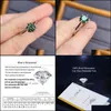 Cluster Rings Cluster Rings Sier 925 Original Diamond Test Past Brilliant Cut 1 Green Moissanite Snowflake Ring For Teen Girls Gemst Dhuvx