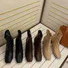 Boots Fashion Women Onkle Square Toe Black Khaki Brown High High Heels Sock Bootie 2022 Short Stretch Shoes 35-39