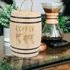 Storage Bottles Versatile Wooden Barrel Pen Holder Coffee Desk Organizer Canister Stationery For Office