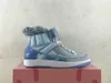 2022 Release Authentic J Balvin X 2 schoenen Men Men vrouwen celestine blauw 1s hoog og zwart roze schuim glimlachend gezicht regenboog buiten sport sneakers met originele doos us4-13