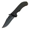 1Pcs KS CQC-2K 6024BLK Folding Knife 8Cr13Mov Black Drop Point Blade G10 with Stainless Steel Handle EDC Pocket Folder Knives