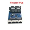 Équipement à fibres optiques commutateur POE inverse 2F4E 10/100M convertisseur Ethernet rapide support optique PCBA 12VIN 12VOUT