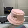 Trendy Plush Bucket Hat Autumn Winter Triangle Icon Caps Men Women Furry Fisherman Hats Casquette With Tags