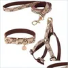 Collari per cani Guinzagli Step In Dog Harness Designer Collare per cani Guinzagli Set guinzaglio classico in pelle scozzese per gatto piccolo medio Chih Dh7To