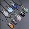 Naturstein Anhänger Amethysten Metalllegierung Mondform Exquisite Charms für Schmuckherstellung DIY Halskette Zubehör 22x45mm GC1763