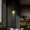 Ljuskrona Crystal El Lobby Engineering Art Restaurang Modellering Modern vardagsrum ih￥lig lampa H￶g duplex trappljus