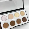 Surligneur professionnel Maquillage Highlight et Contour Cream Pro Palette en 8 nuances Kit de cosmétiques pour surligner et poudre bronzante la peau du visage