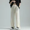 Herenbroek zomer geplooide mannen mode oversized casual ijs zijden heren Japanse streetwear los rechte broek