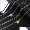 Anklets High Quality Fashion Pentagram Double-Layered Anklet Bracelet Designer Jewelry Women Drop Delivery 2021 Mjfashion Dhu Otrqd